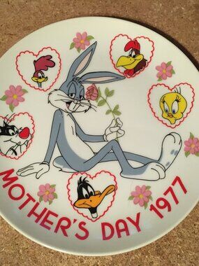 LOONEY TUNES MOTHERS DAY FIRST LIMITED EDITION PLATE 1977 BUGS BUNNY DAFFY TWEET